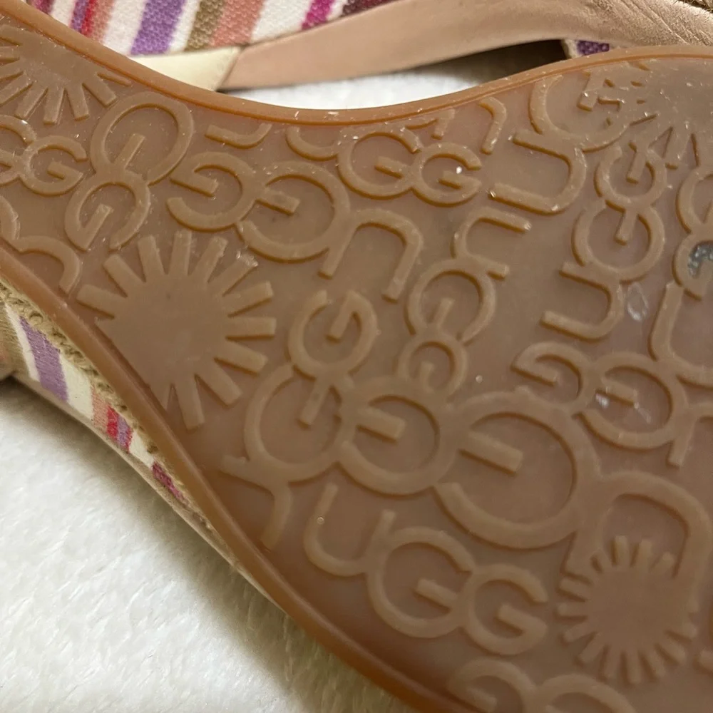 Ugg‎ Stripe Stylish Multicolor Wedge Sandals Sz 10